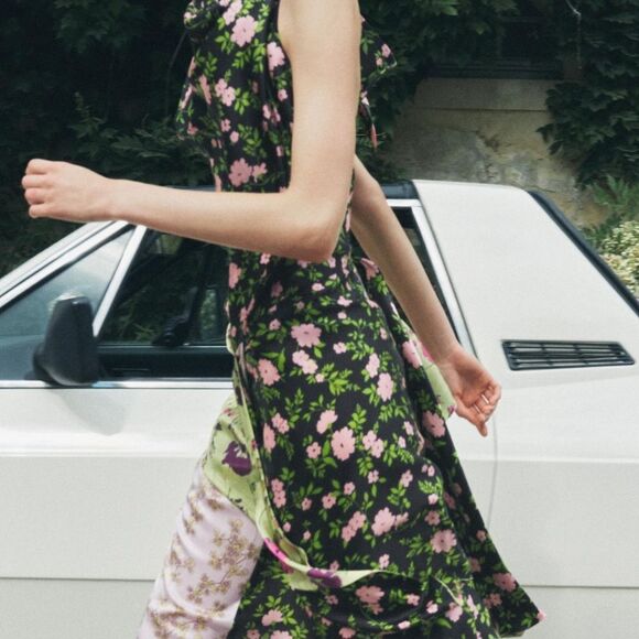 100% SILK PRINTED DRESS LIMITED EDITION NWT ZARA - Picture 11 of 16